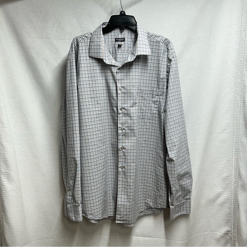 Van Heusen Gray and Blue‎ Casual Button Down Shirt